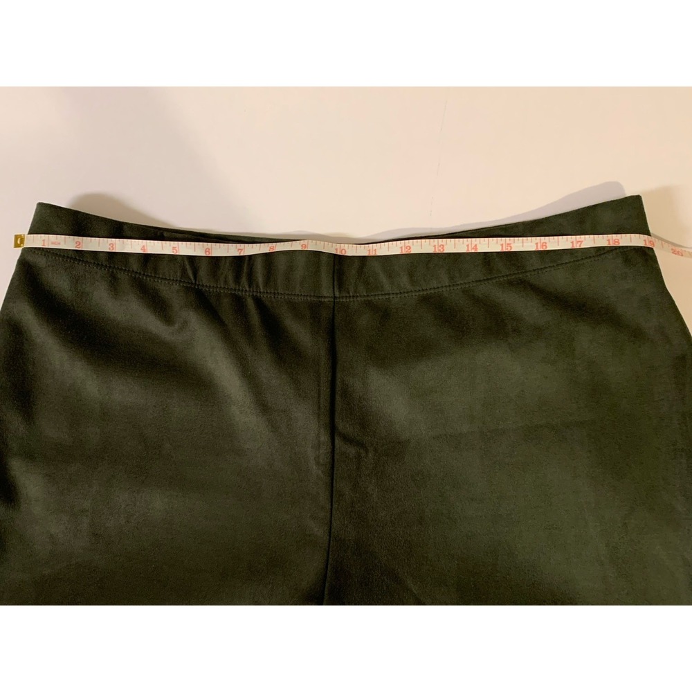 Kim & Co. Faux Suede Pants 3XL Thyme Hunter Forest Green Made In Canada - Picture 5 of 7